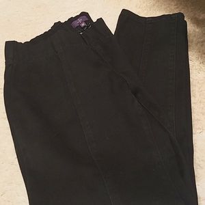 NYDJ BLACK POPPY ELASTIC WAIST ANKLE LENGTH JEANS   4 PETITE